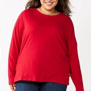 Red Long Sleeve Crew Neck 1XL Sonoma